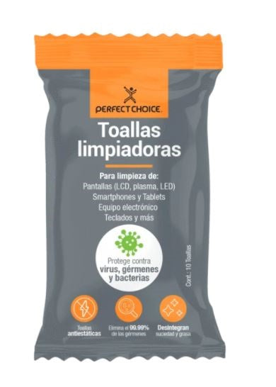 Toallas limpiadoras PERFECT CHOICE - Paños húmedos, Pantallas / Plásticos, Poliéster Toallas limpiadoras PERFECT CHOICE - Paños húmedos, Pantallas / Plásticos, Poliéster